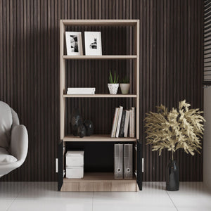 Bookshelf Vario D - Oak, Black