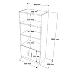Bookshelf Vario D - Oak, Black