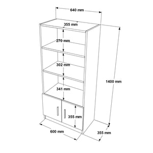 Bookshelf Vario D - Oak, Black