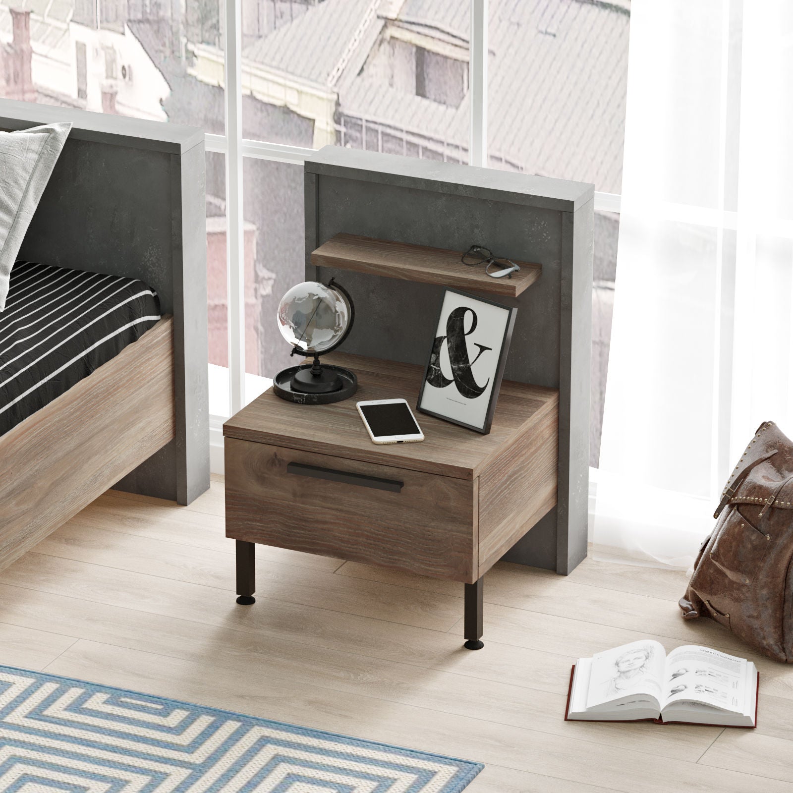 Nightstand HM5 - CG Brown Grey