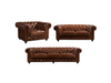 Figure It Out Brown Chesterfield Buck Leather 4 Piece set - Figure  It Out Furniture