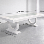 Dining table with 8 upholstered chairs