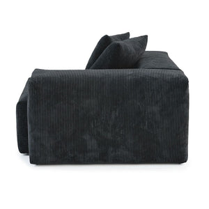 Corduroy, 4 Seater Modular Sofa-Charcoal Grey