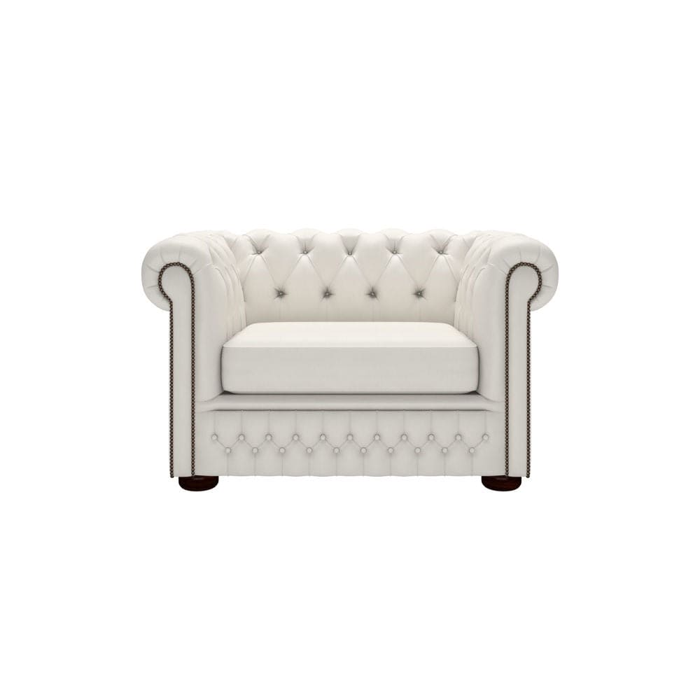 Fio Chesterfield Brown Euro Leather 1 Seater Sofa Couch