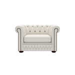 Fio Chesterfield Brown Euro Leather 1 Seater Sofa Couch