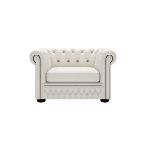Fio Chesterfield Brown Euro Leather 1 Seater Sofa Couch