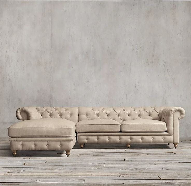 Corner Chaise L shape Chesterfield Sofa