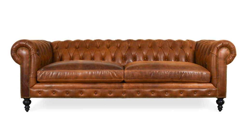 Classic Chesterfield 3 Seater Genuine Leather Sofa