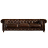 Genuine Leather 3 Seater Chesterfield Sofa  Brown