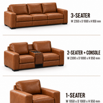 Proposed sofa dimensions: three-seater 2350 x 1000 x 950 mm; two-seater 2300 x 1000 x 950 mm; armchair 1050 x 1000 x 950 mm