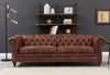 Genuine  Leather Twin colour Chesterfield  3 Seater Sofa
