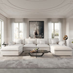 Convertible Modular Sectional Sofa Couch, Modern U Shape Minimalism Sofas Couches with Pillows