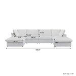Convertible Modular Sectional Sofa Couch, Modern U Shape Minimalism Sofas Couches with Pillows
