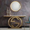 Guccii Console Marble Top Table Gold