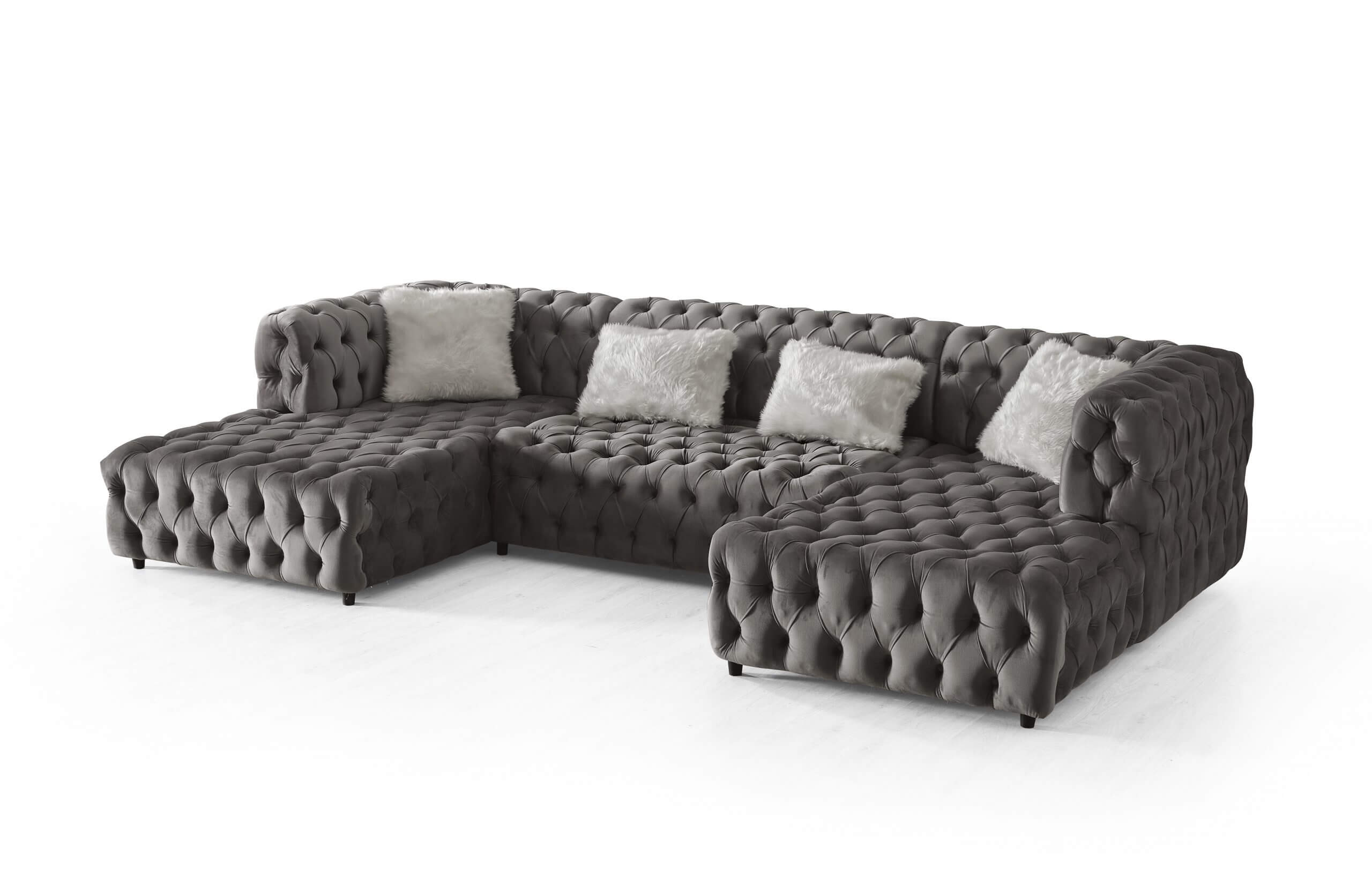 Faraai Velvet U-Shape Chesterfield sofa.
