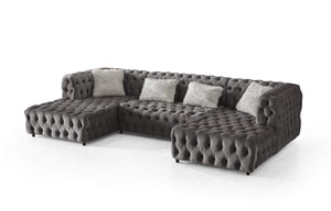 Faraai Velvet U-Shape Chesterfield sofa.