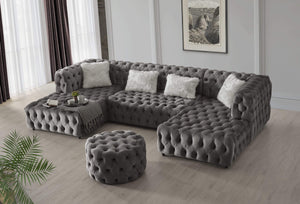 Faraai Velvet U-Shape Chesterfield sofa.