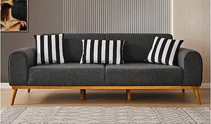 Fio Bachelor Charcoal Grey 2 seater couch - Figure  It Out Furniture