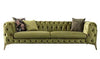 Modern Sofa Olive Green 3 seater Chesterfield Couch - Figure  It Out Furniture