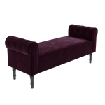 Velvet End of Bed Bench with Chesterfield Armrests - Figure  It Out Furniture