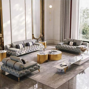 Briaton luxury Chesterfield 4pc sofa cream