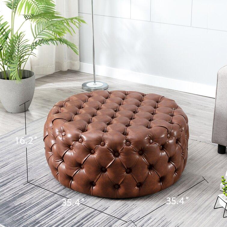 Figure It Out Euro Bonded  Leather  Tufted Cocktail Ottoman - Figure  It Out Furniture