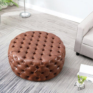 Figure It Out Euro Bonded  Leather  Tufted Cocktail Ottoman - Figure  It Out Furniture