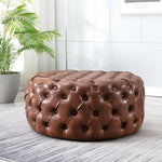 Figure It Out Euro Bonded  Leather  Tufted Cocktail Ottoman - Figure  It Out Furniture