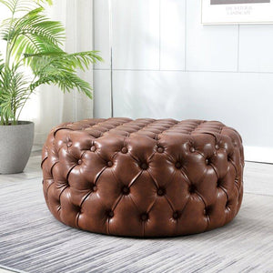 Figure It Out Euro Bonded  Leather  Tufted Cocktail Ottoman - Figure  It Out Furniture