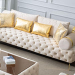 Briaton luxury Chesterfield 4pc sofa cream - Figure  It Out Furniture