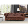 Euro Brown Bonded Leather 2 Seater Chesterfield  Sofa - Figure  It Out Furniture