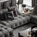 Modern Charcoal Grey stitched L Shape Sofa - Figure  It Out Furniture