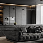 Modern Charcoal Grey stitched L Shape Sofa - Figure  It Out Furniture