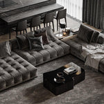 Modern Charcoal Grey stitched L Shape Sofa - Figure  It Out Furniture