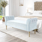 Velvet End of Bed Bench with Chesterfield Armrests - Figure  It Out Furniture