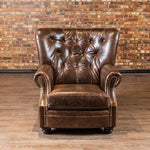 Fio Brown Faux Leather Wingback Chair - Figure  It Out Furniture