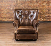 Fio Brown Faux Leather Wingback Chair - Figure  It Out Furniture