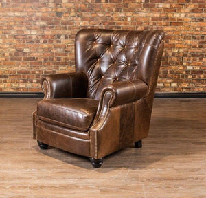 Fio Brown Faux Leather Wingback Chair - Figure  It Out Furniture
