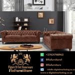 Figure It Out Chesterfield Brown Euro Leather 3pc Couch set - Figure  It Out Furniture