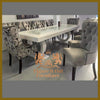 Dining table (2.2mx0.9m) with 8 upholstered chairs