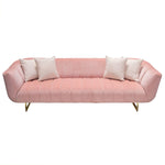 Bozza Venus Cream Velvet Sofa - Pink - Figure  It Out Furniture