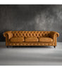 Genuine Leather Chesterfield 3 Seater - Tan Brown - Figure  It Out Furniture