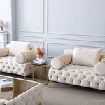 Briaton Luxury Chesterfield Armchair Cream - Figure  It Out Furniture