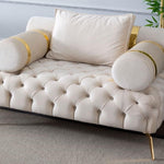 Briaton Luxury Chesterfield Armchair Cream - Figure  It Out Furniture
