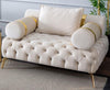 Briaton Luxury Chesterfield Armchair Cream - Figure  It Out Furniture