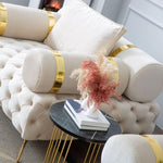 Briaton Luxury Chesterfield Armchair Cream - Figure  It Out Furniture