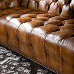Briaton Vintage Top Leather tufted 3 seater couch - Figure  It Out Furniture