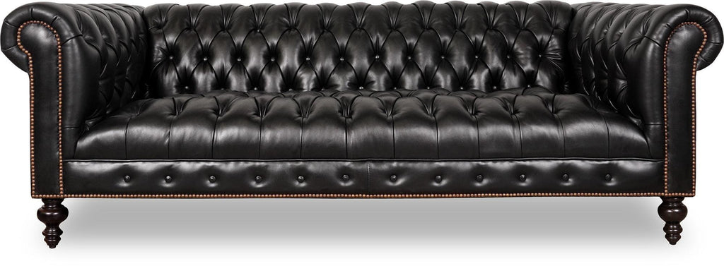 Figure It out Vintage Chesterfield Sofa Black Full Grain Leather - Figure  It Out Furniture