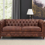Figure It Out Chesterfield Brown Euro Leather 3pc Couch set - Figure  It Out Furniture
