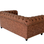 Figure It Out  Brown 2 Chesterfield Semi Leather Sofa - Figure  It Out Furniture